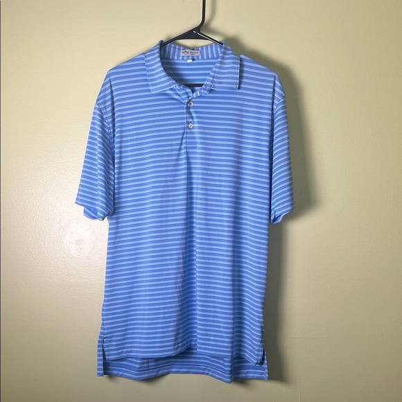 Peter Millar Other - Peter Millar Light Blue Striped Polo Shirt golfing